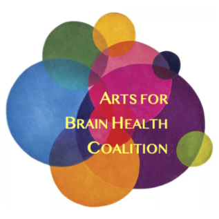 Multi-colored, overlapping circles with text overlay reading: Arts for Brain Coalition