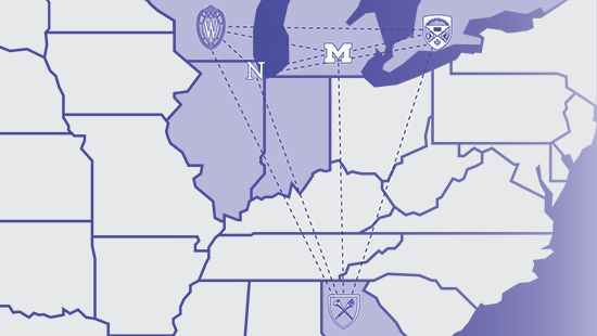 map identifying active sites of SuperAging Research Initiative